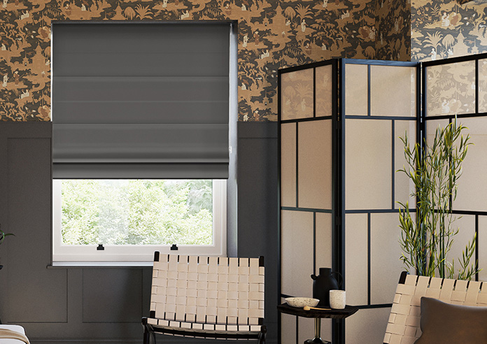 Akoya Faux Silk, Lustre Slate Grey - Twist&Fit Roman Blind - Image 3